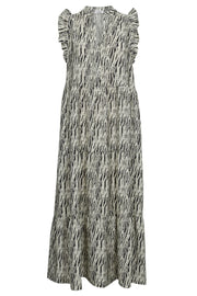 CarolaCC SS Floor Dress | OffWhite/Black | Kjole fra Co' Couture