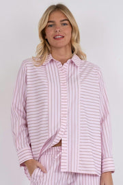 Gili Multi Stripe Shirt | Light Pink | Skjorte fra Neo Noir