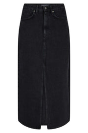 Vika Slit Denim Skirt | Black | Nederdel fra Co'couture