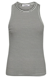 SaraCC Stripe Rib Top | White/Black | Top fra Co' Couture