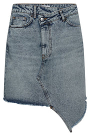 DarinCC Asym Crop Skirt | Denim Blue | Nederdel fra Co' Couture