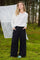 Davina Wideleg Pant | Sort | Black Colour