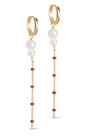 Lola Double Pearl | Copper | Earrings fra Enamel
