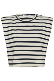 ClassicCC Stripe ED Crop Tee | Off white | T-Shirt fra Co´Couture