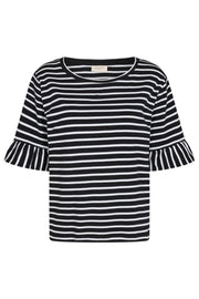 Marline Tee | Black w. Brilliant White | T-Shirt fra Freequent