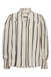 Tessie Stripe V-Shirt | MarciBlack | Skjorte fra Co'couture