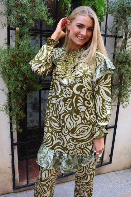 Tia Ls Frill Dress | Army | Kjole Fra Liberté