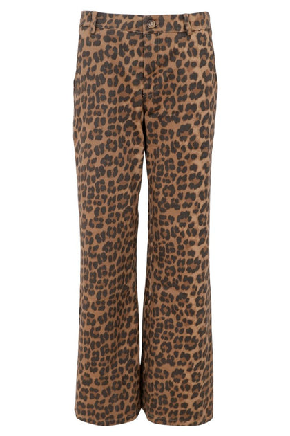 Abbie Box Stretch Pant | Leopard | Bukser Fra Black Colour