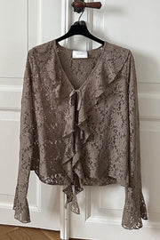 Anika Lace Blouse | Taupe | Bluse fra Neo Noir