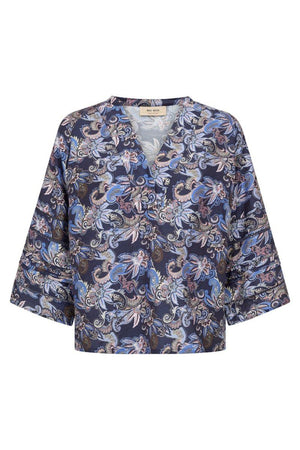 Aleysa Paisley Blouse | Crown Blue | Bluse fra Mos Mosh
