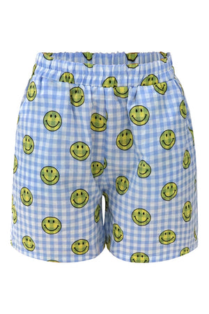 Sara Shorts | Blue Check Smiley | Shorts fra Liberté