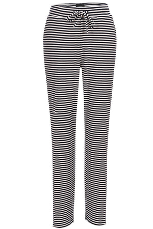 Natalia Straight Pants | Navy Cream Small Stripe | Hose von Liberté