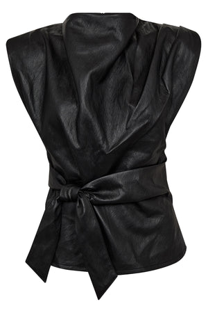 Gitt Pleat Top 35958 | Black | T-Shirt fra Co'couture