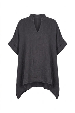 Fiorella Linen V-neck | Black