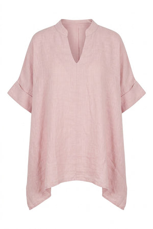 Fiorella Linen V-neck | Pink
