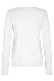 Arden V-Ls Tee | White | T-shirt fra Mos Mosh