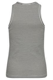 SaraCC Stripe Rib Top | White/Black | Top fra Co' Couture