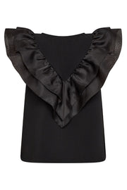 Bethany Frill Top | Black | Top fra Co'couture