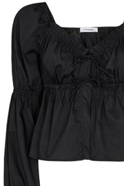 Annah Tie Blouse 35135 | Black | Skjorte fra Co'couture