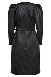 Phoebe Leather Wrap Dress | Black | Kjole fra Co'couture