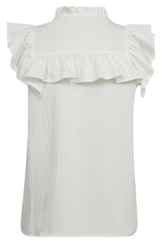 SuedaCC Pintuck Top | White | Top fra Co' Couture