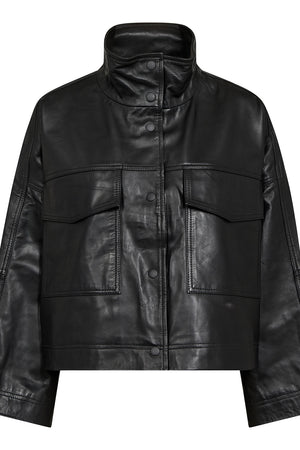 Phoebe Leather Box Jacket | Lederjacke von Co'couture