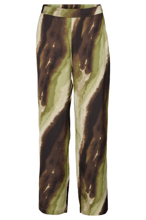 Sharon Pants 2861 | Brown Green Print | Pants fra Prepair
