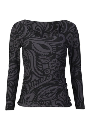 Alma Ls Turn Top | Dunkelgrau Schwarz Tia | Wendebluse von Liberté