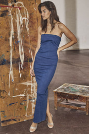 IzzyCC Denim Strapless Dress | Denim Blue | Kjole fra Co' Couture