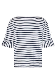 Marline Tee | Brilliant White w. Navy Blazer | T-shirt fra Freequent