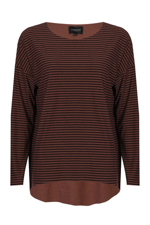 Alma Ls Top | Espresso Stripe
