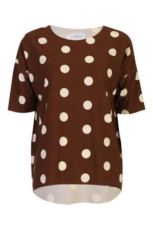 Alma Tshirt | Brown Creme Dot | Tshirt fra Liberté