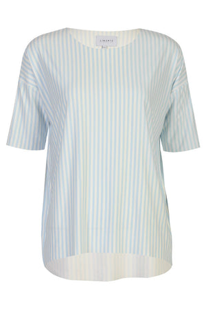 Alma Tshirt | L. Blue Creme Small Stripe | T-Shirt fra Liberté