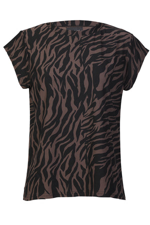 Alma U T-Shirt | Dunkelbraunes Zebra | T-Shirt von Liberté