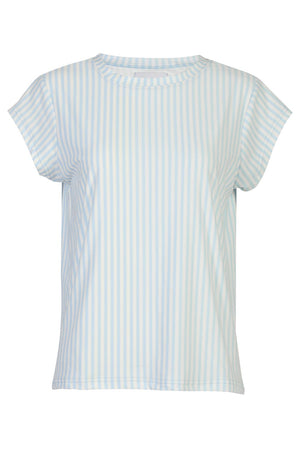 Alma U Tshirt | L. Blue Creme Small Stripe | T-Shirt fra Liberté