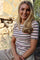 Natalia Ss Blouse | Brown Rose Creme Stripe | Bluse fra Liberté