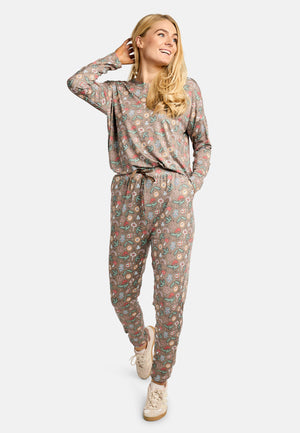 Alma Ls Top | Smiley Peace Brown | Bluse fra Liberté