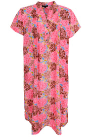 Luna Pleat Ss Tunic Dress | Blossom Candy | Kjole fra Black Colour