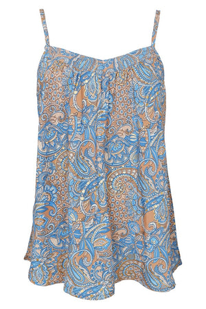 Luna Vea Strap Top | Golden Aqua