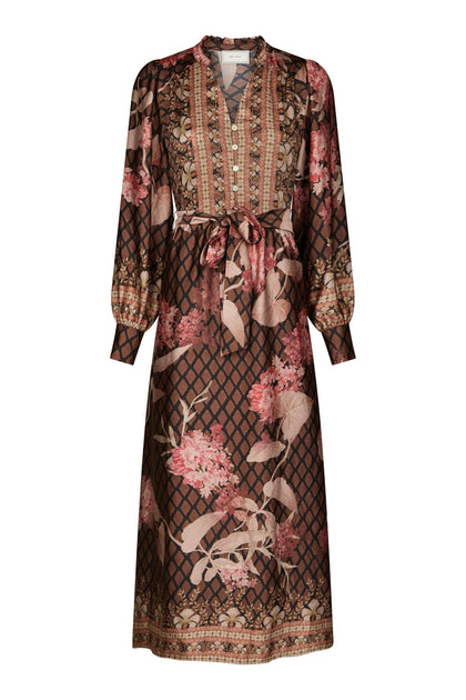 Nova Botanical Border Dress | Black | Kjole Fra Neo Noir