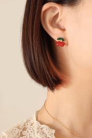 Cherry Kisses Earrings | Cherry Red | Øreringe fra Birdsong