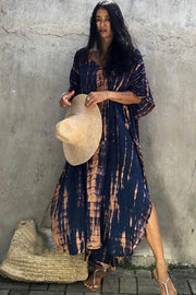 Serengeti Sun Dress | Navy | Tiedye Kaftan kjole fra Statebird