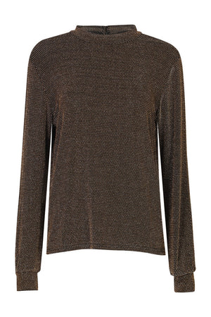 Katty Ls Blouse | Black. Gold