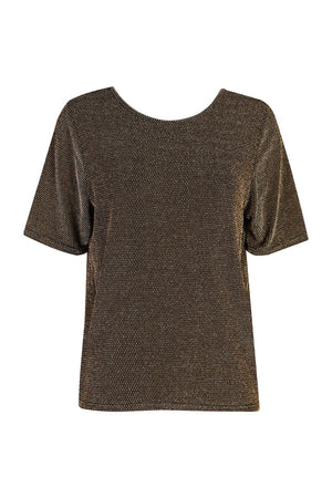 Katty Ss Blouse | Black. Gold