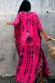 Serengeti Sun Dress | Pink | Tiedye Kaftan kjole fra Statebird