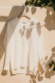 Danna Linen Blouse | Pearled Ivory | Bluse fra Mos Mosh