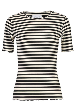 Natalia Ss Blouse | Black Creme Stripe