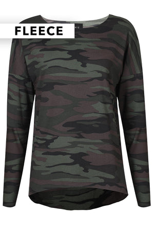 Alma Ls Top (Fleece) | Dusty Camo Dunkelbraun | Bluse von Liberté