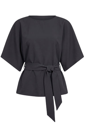 Freya Tie Top | Sort | Bluse fra French Laundry