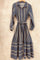 Langes Gürtelkleid | Blau | Kleid von Atelier C